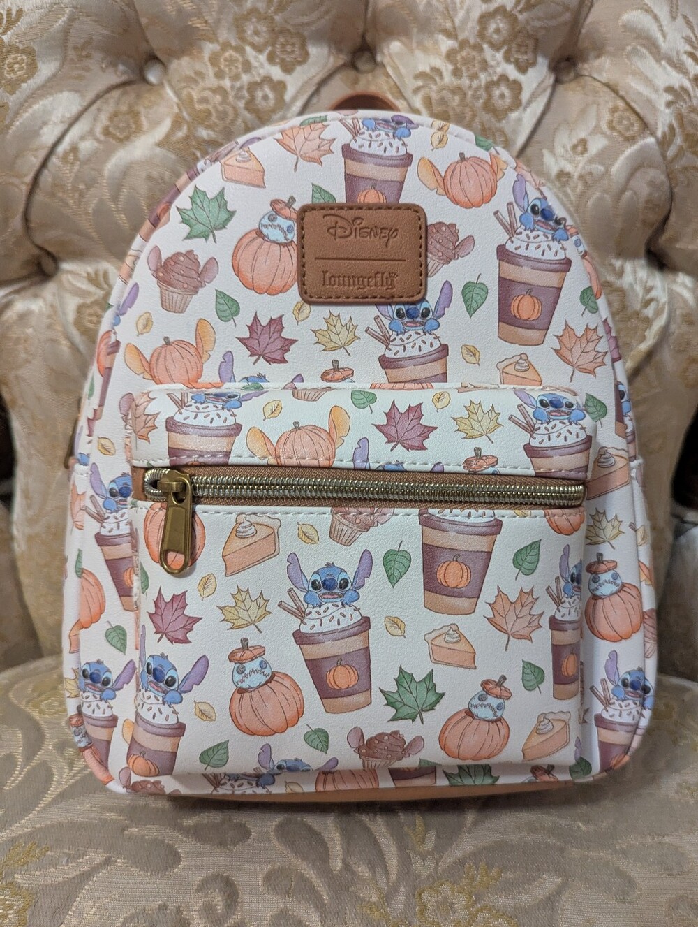 Stitch and Scrump Autumn PSL Fall Loungefly Disney Mini Backpack